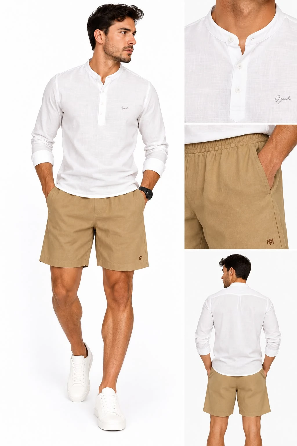 0df9a7ec34d10f5e03f2ac10d7370906-7f8d938d-1f6f-4d2c-aa9b-73be9027543d.webp Shorts Malvon Linho Cós Com Elástico; Bolsos Laterais; Tecido Leve Com Aspecto De Linho