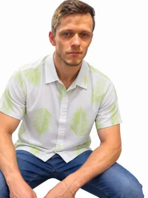 Camisa Malvo Botão Estampada