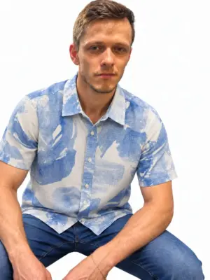 Camisa Malvo Botão Estampada